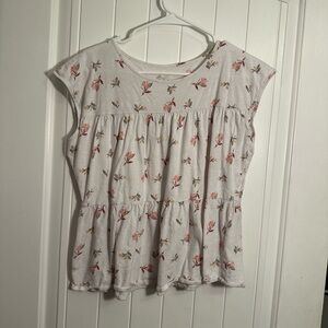 LOFT Floral V-Neck Top